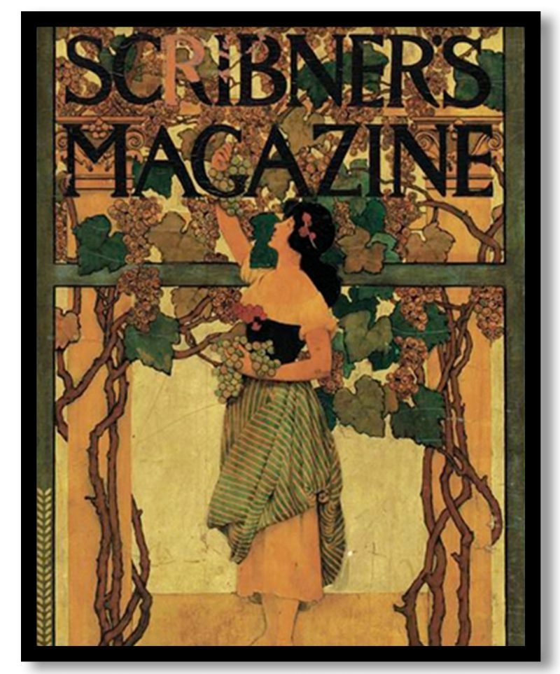 A grape gatherer (scribner magazine cover) by Maxfield Parrish (1904)