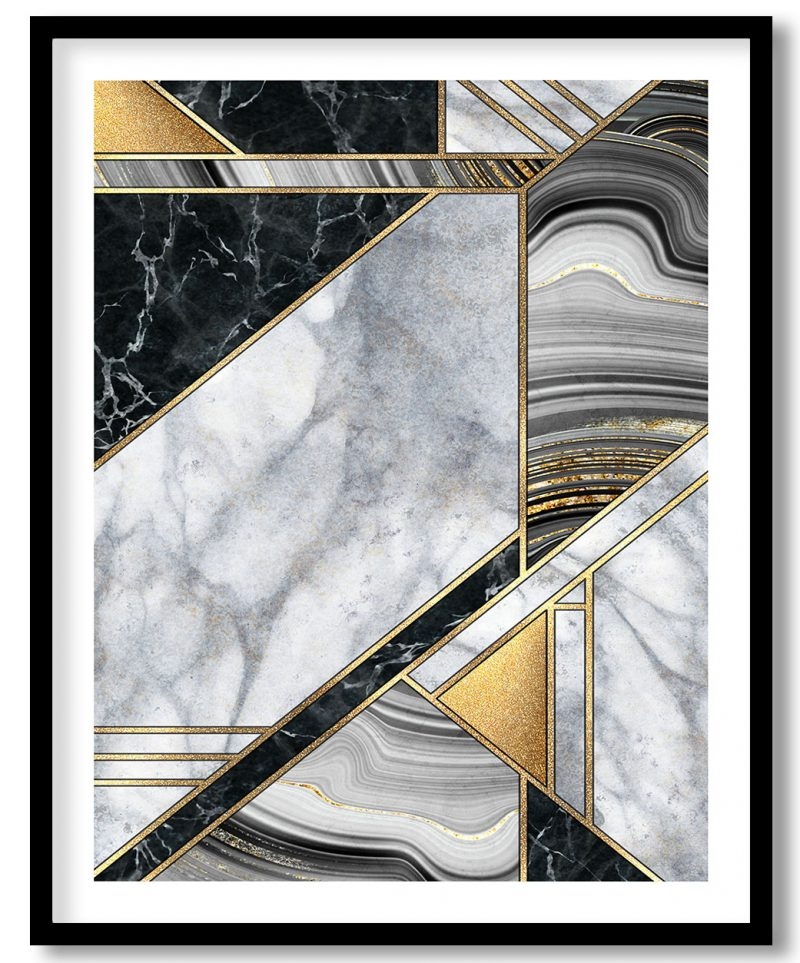 White marble stone geometrical abstract