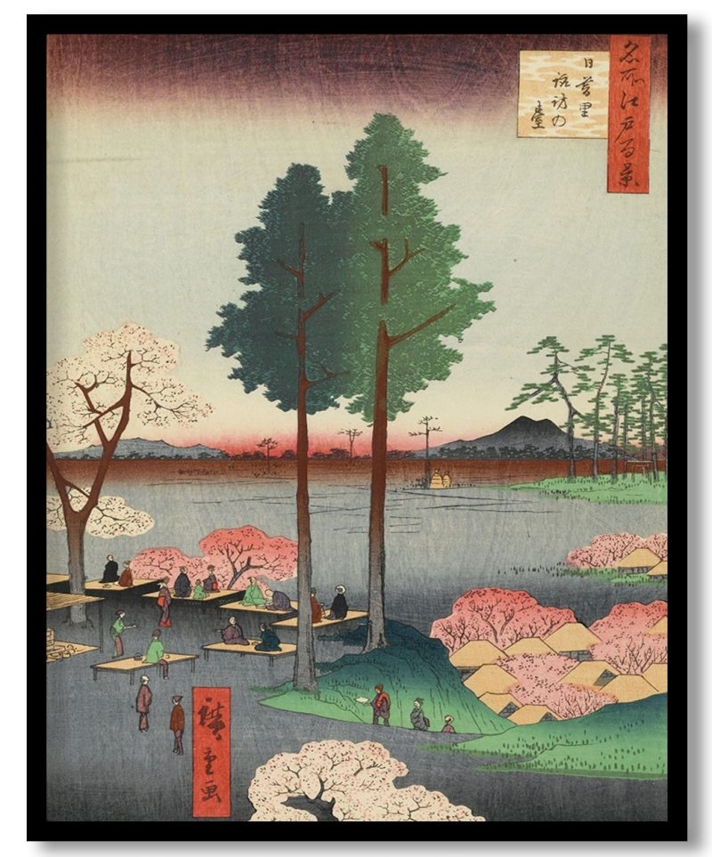 Suwa bluff in nippori by Hiroshige (1857)