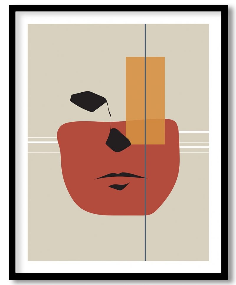 Abstract surreal face figure