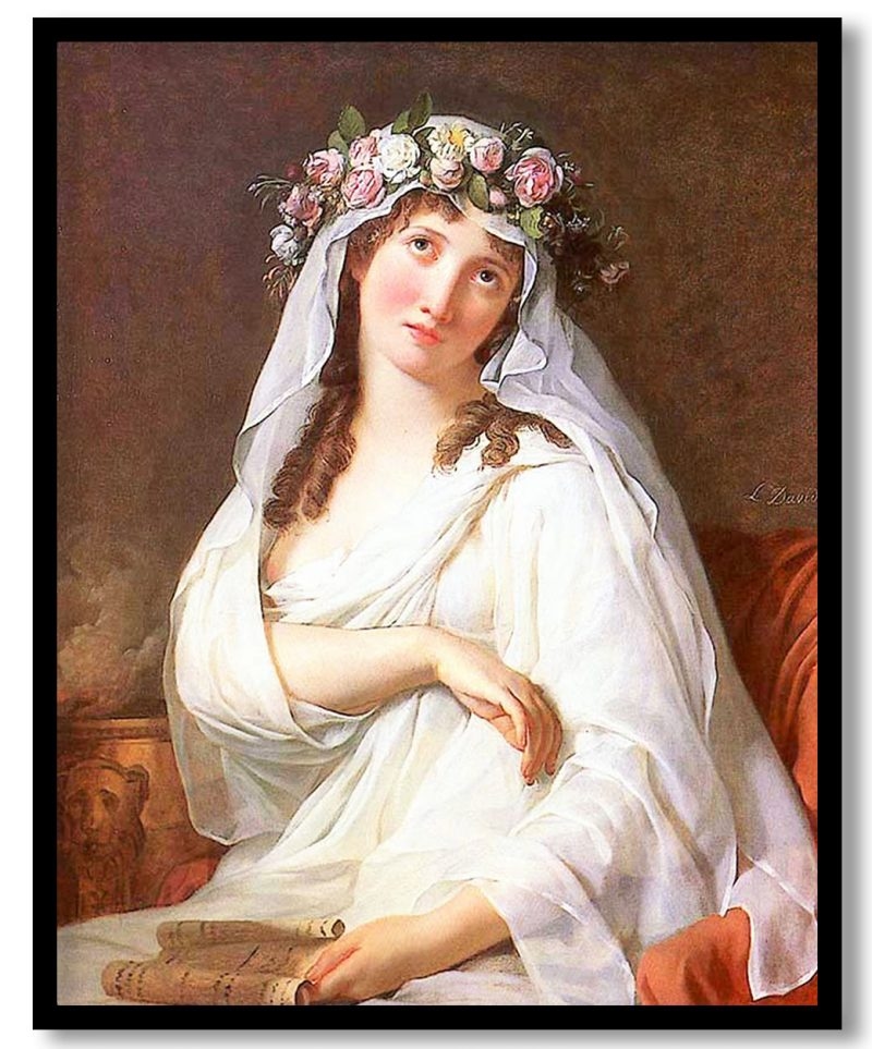 A vestal virgin crowned with flowers by Jacques louis david (1783)