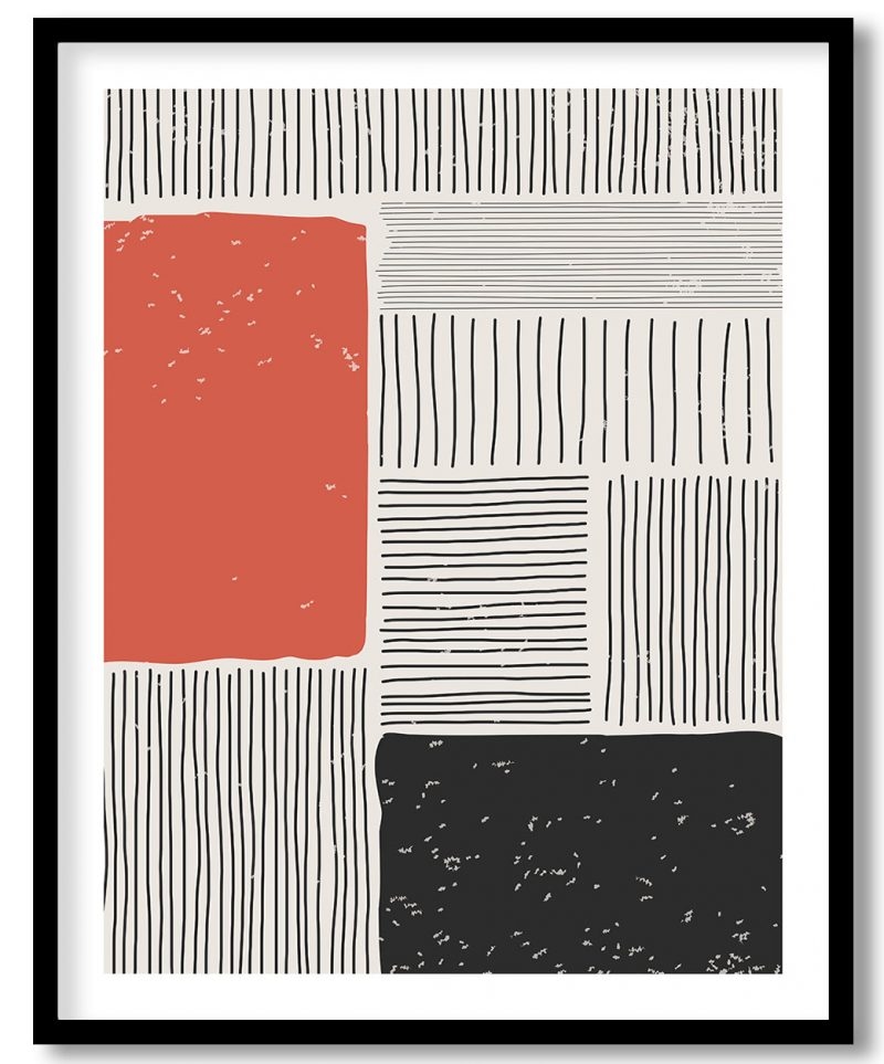 Grunge abstract red black trendy composition