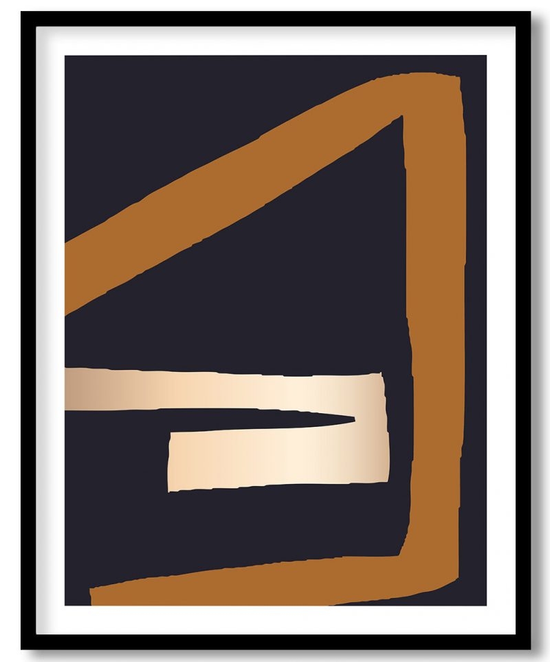 Dark brown botanical abstract figures