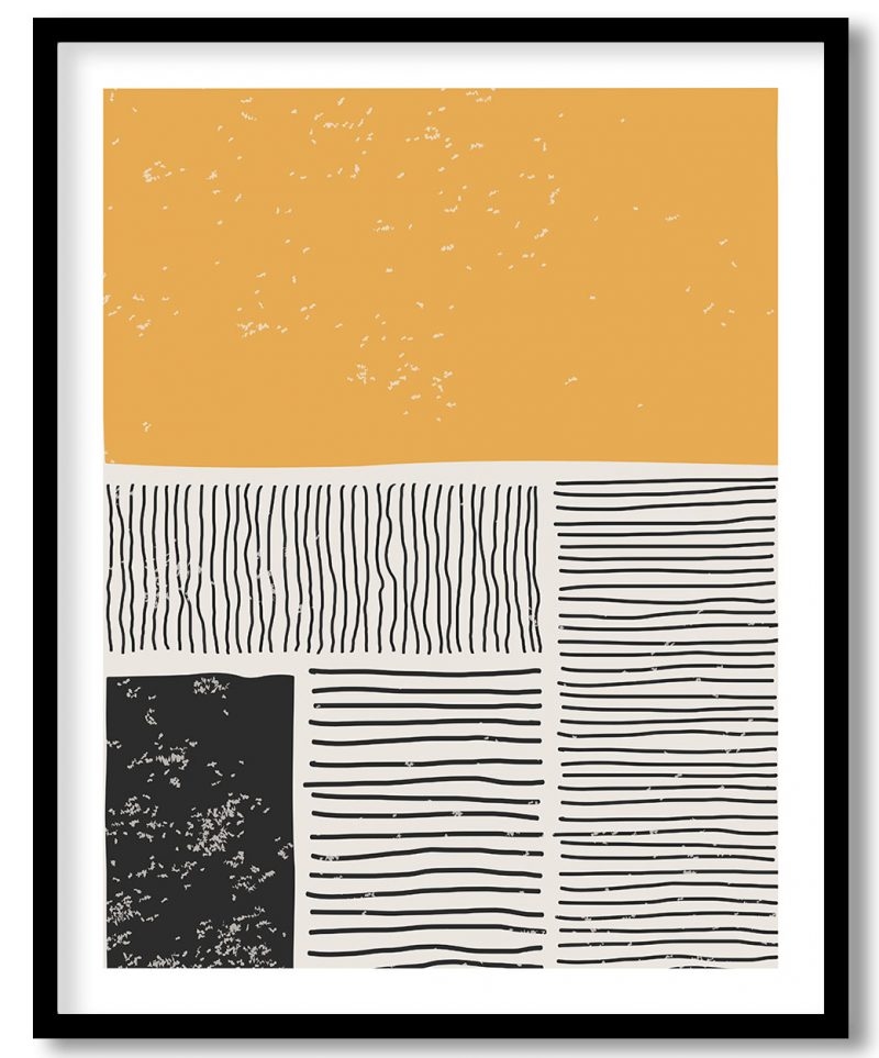 Aesthetic yellow black trendy line abstract