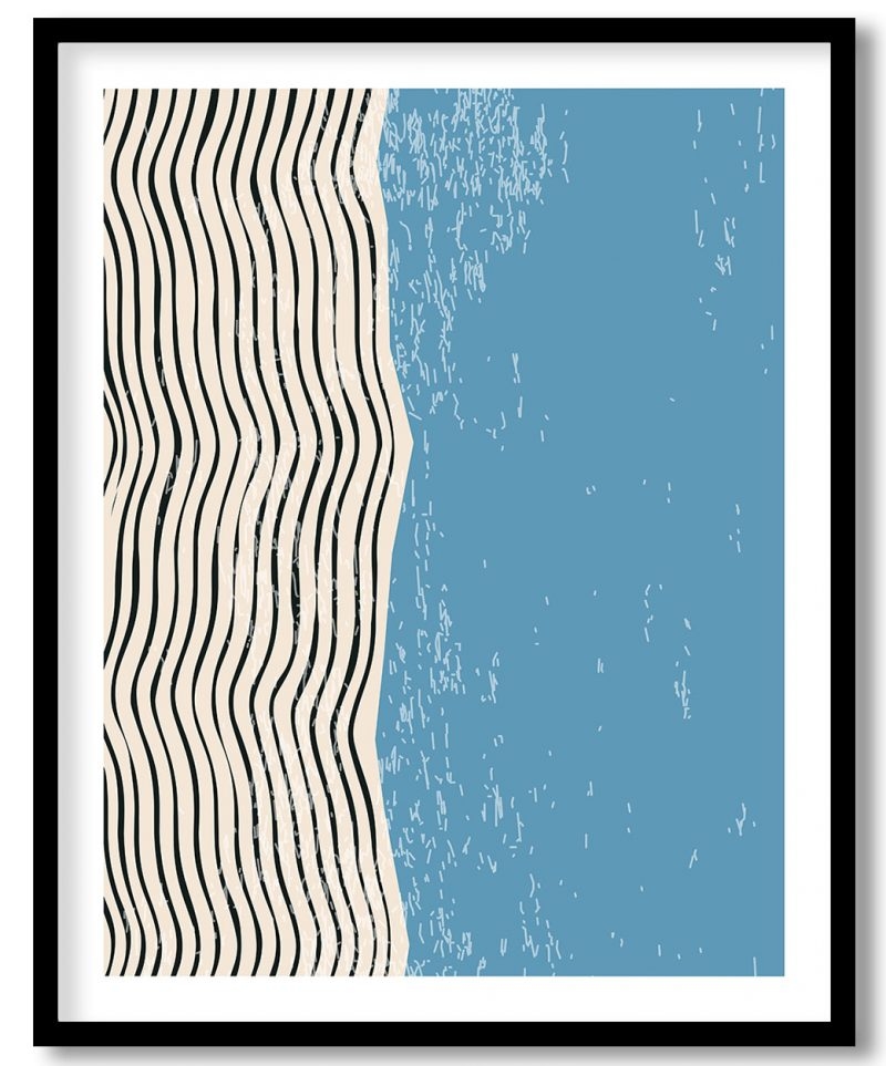 Distressed modern blue primitive hipster abstract