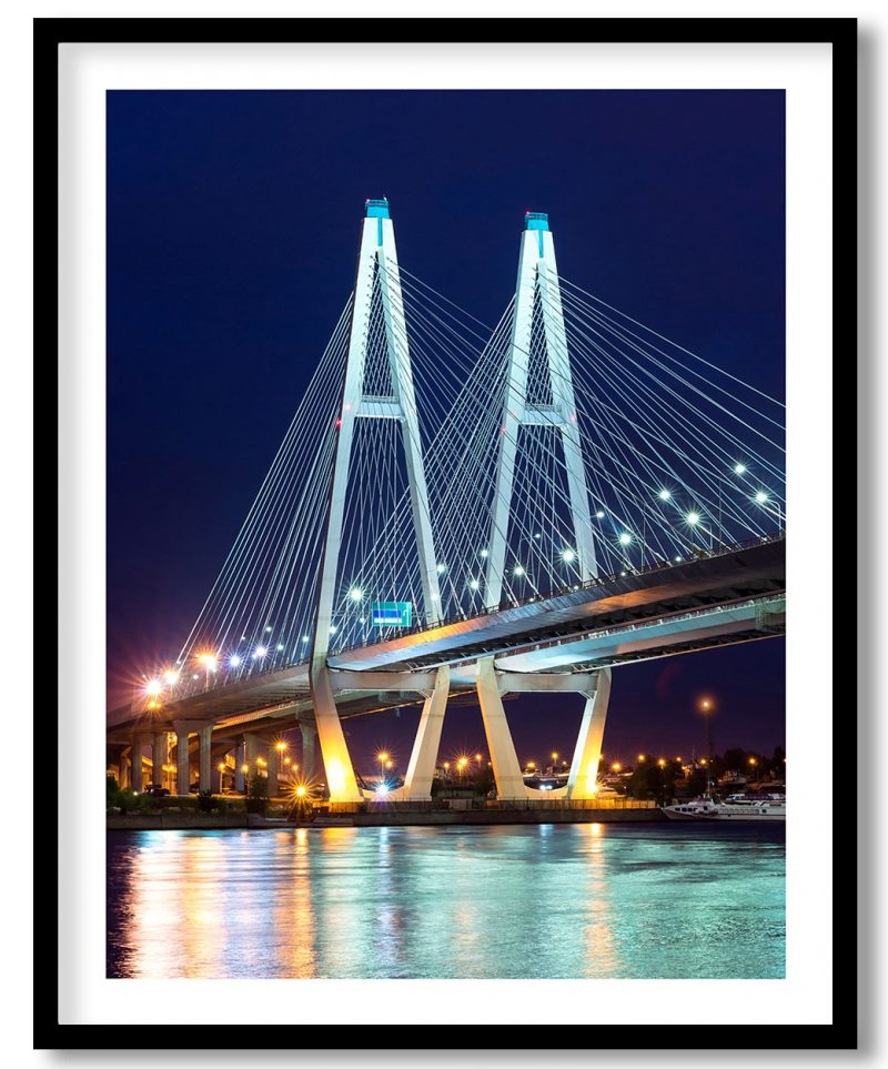 Big obukhovsky bridge cable stayed fixed across