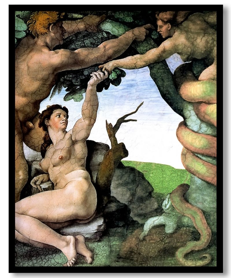 Adam and eve by Michelangelo (1512)
