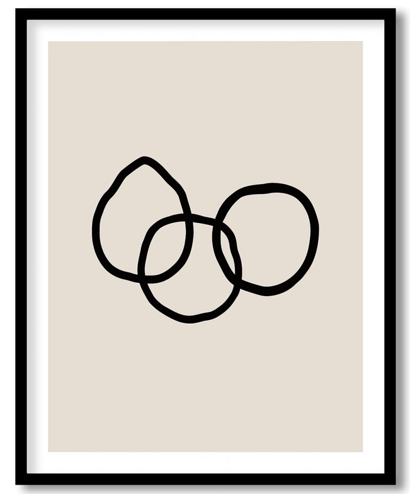 Abstract minimalistic gyrate figures