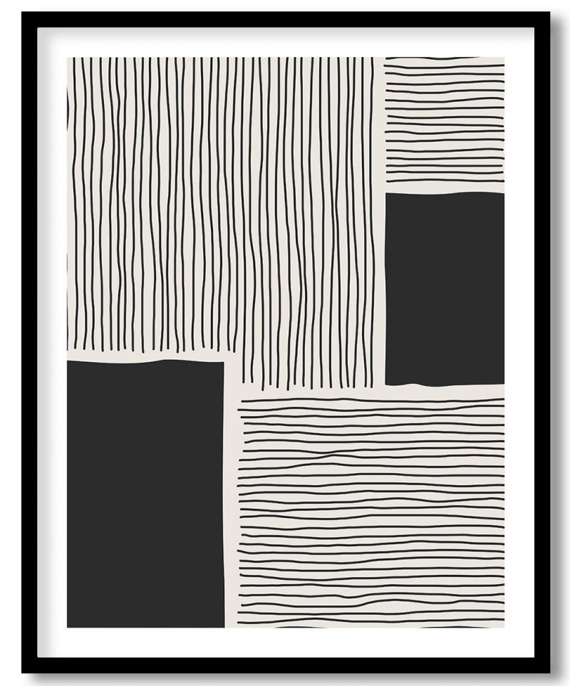 Abstract line trendy black art #351