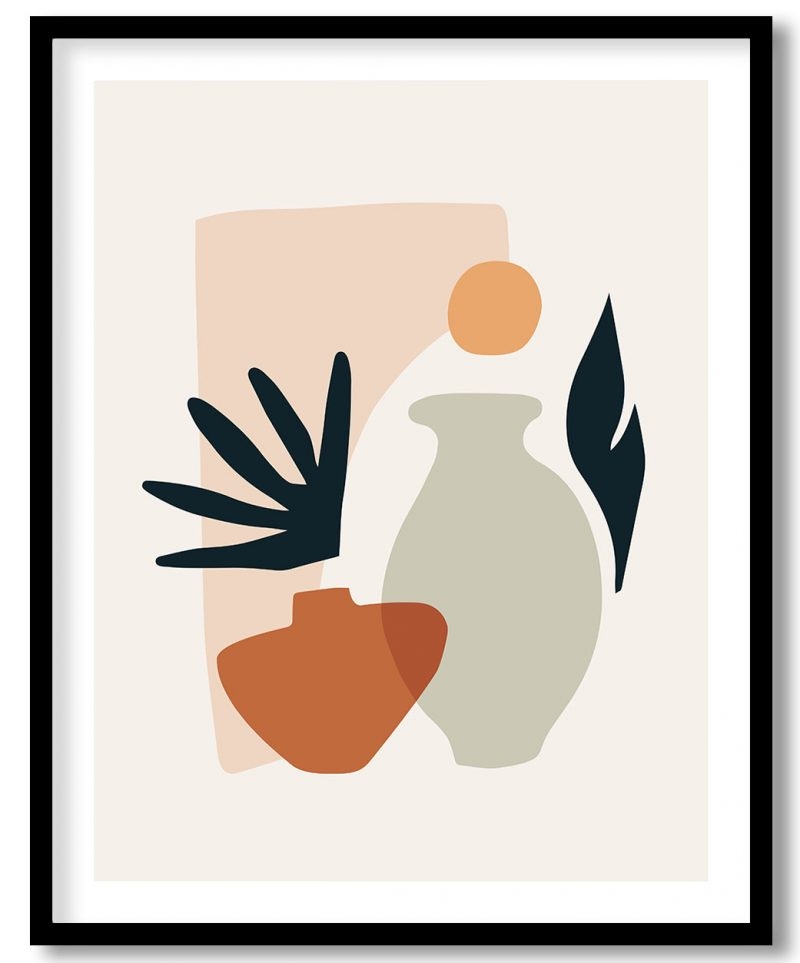 Modern boho tropical leaf vase