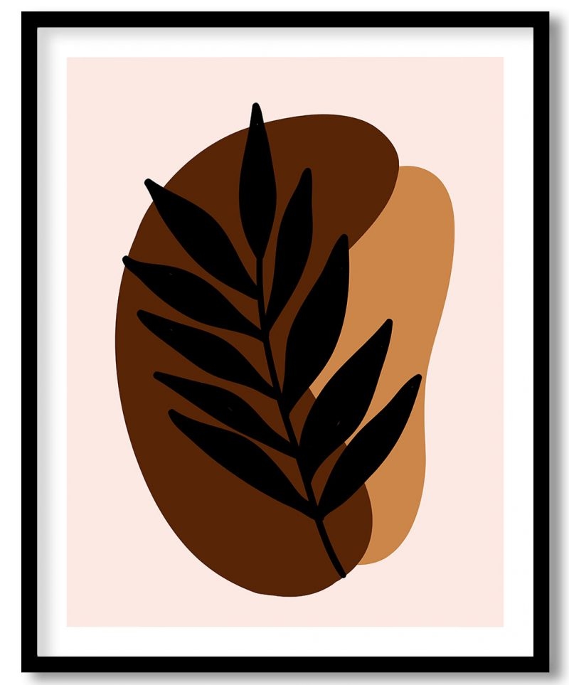 Minimalistic leaves terracotta abstract #254