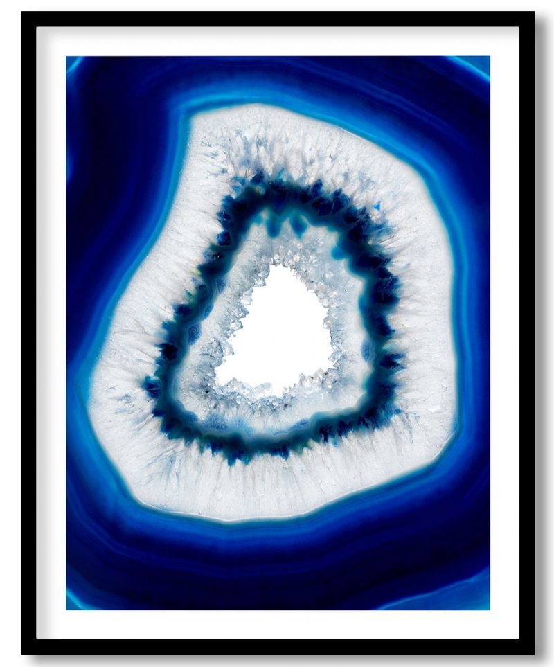 Slice blue agate crystal