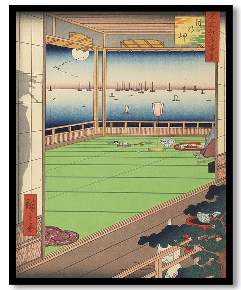 Moon viewing by Hiroshige (1857)