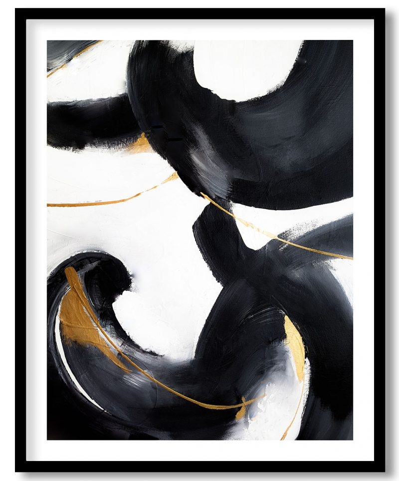 Abstract gyration brushstrokes contemporary painting