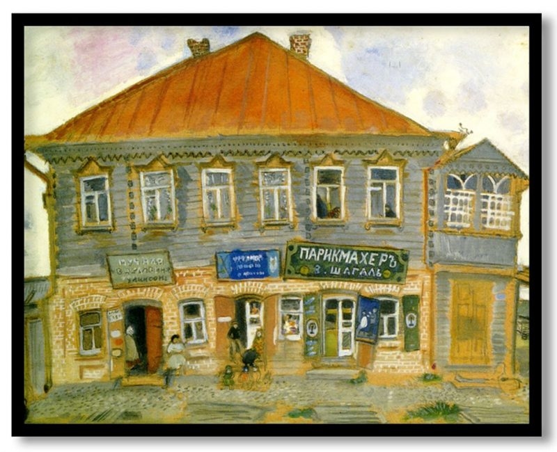 A house in liozna by Marc Chagall (1908)
