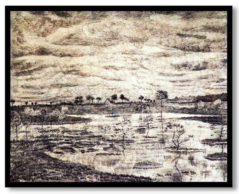 A marsh by Vincent van Gogh (1881)
