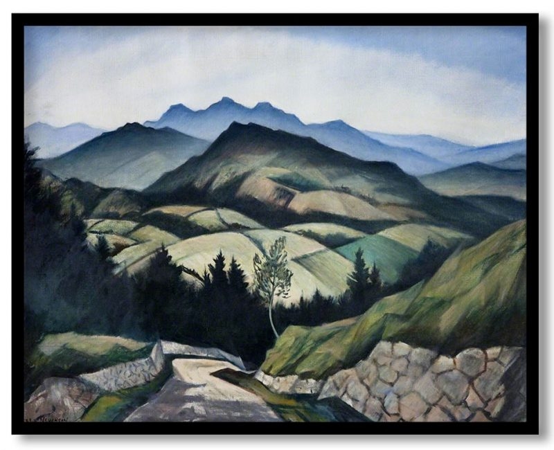 A mountain landscape in wales by C. R. W. Nevinson ()