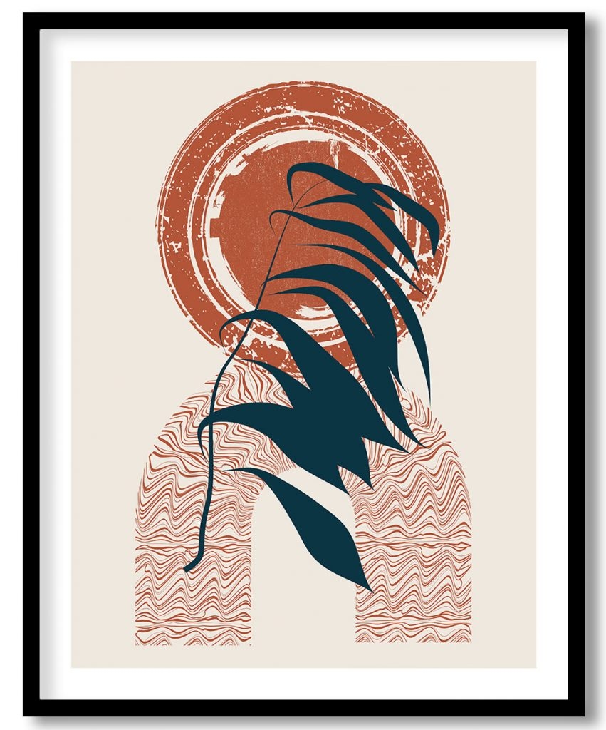 Abstract terracotta modern boho shapes
