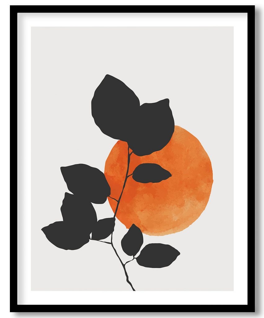 Minimalistic silhouette plant sun abstract #753