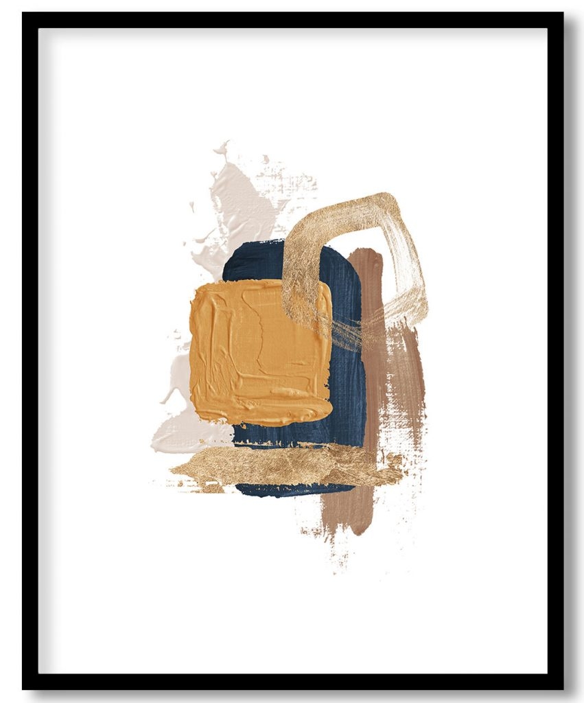 Abstract minimalistic pale blush yellow brushstrokes #498