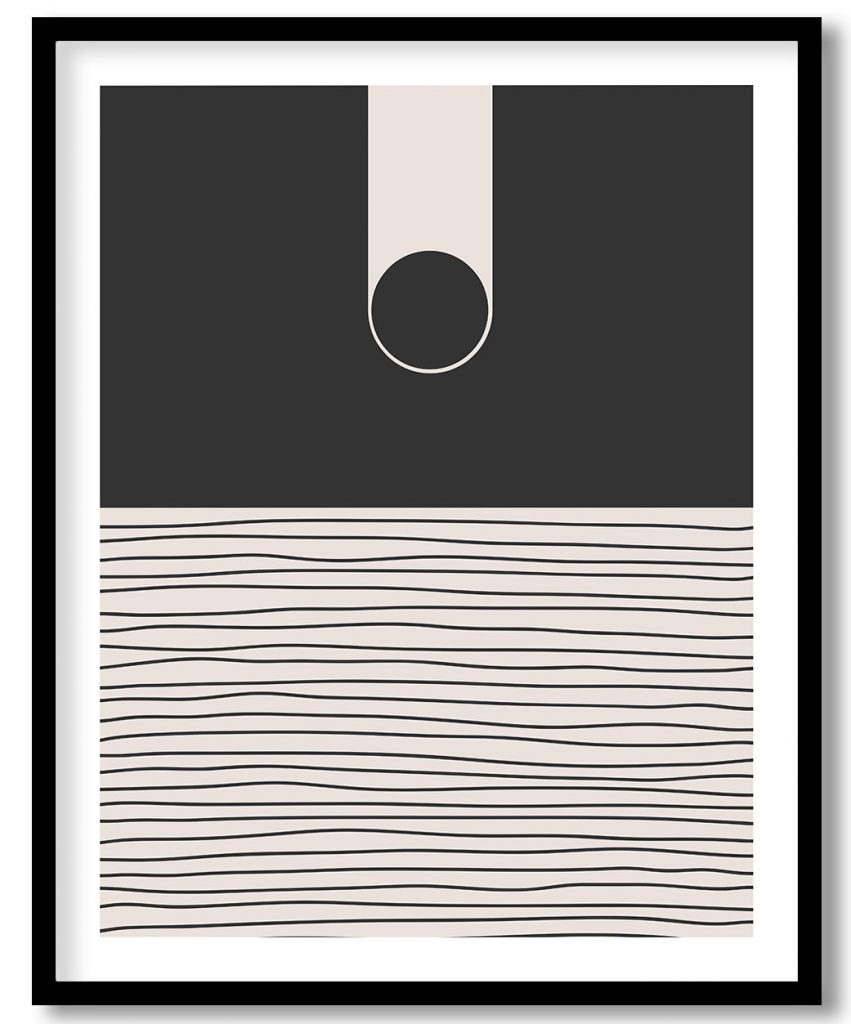 Horizontal Seamless Stripes With Grey Circle