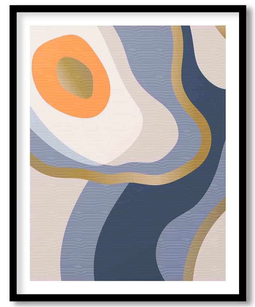 Abstract teal modern composition #116