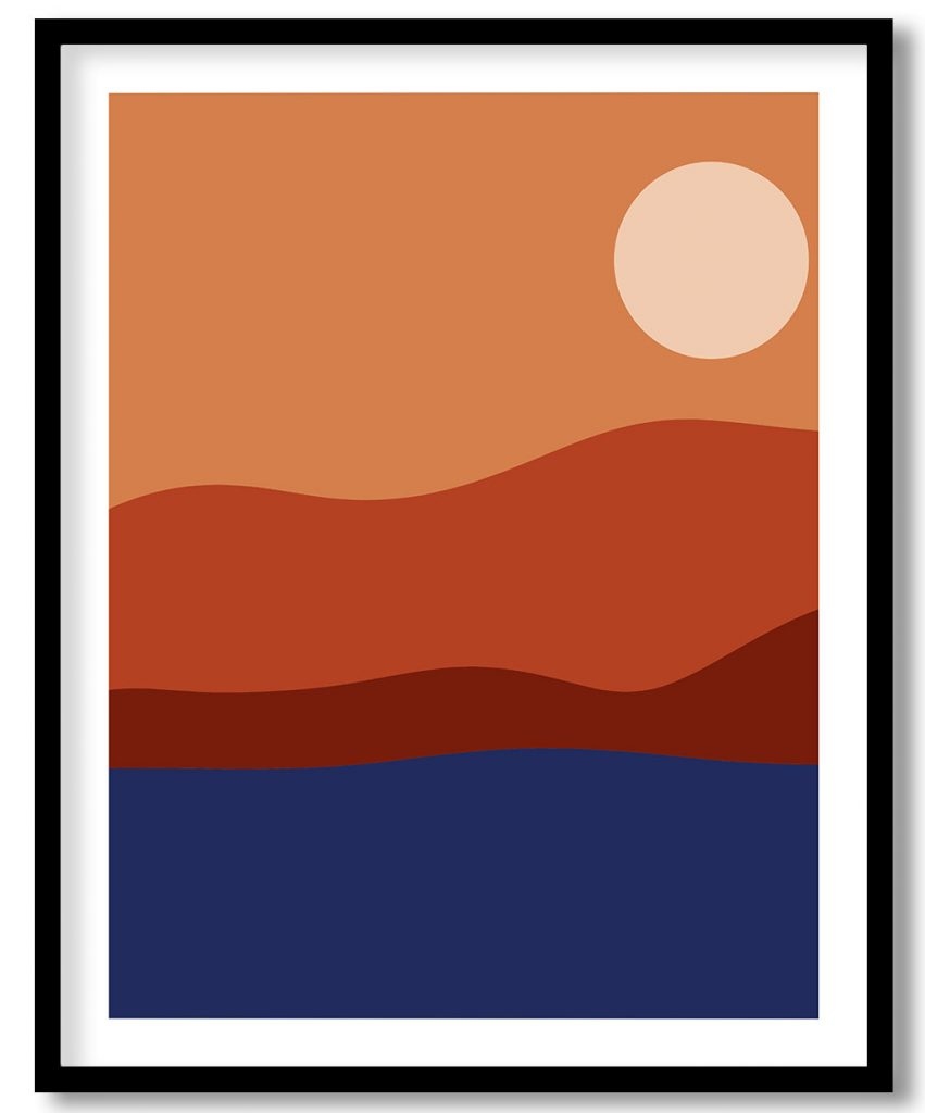 Abstract boho sun landscape #100