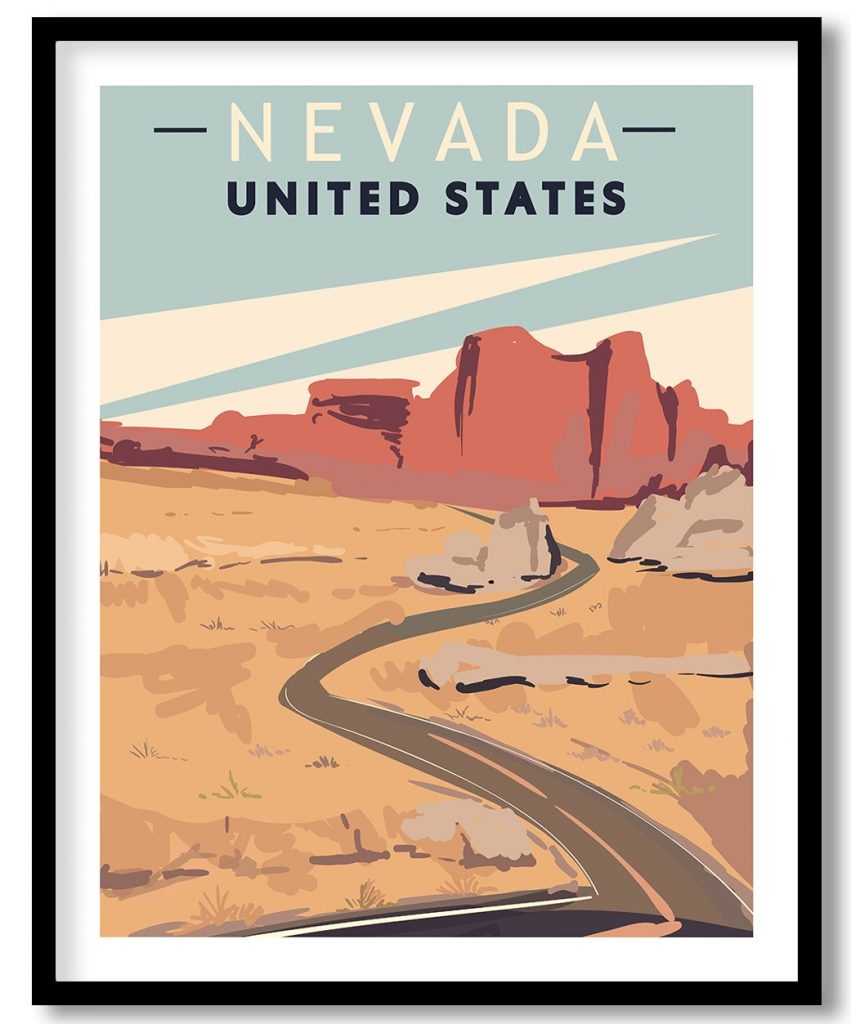 Nevada Retro Poster
