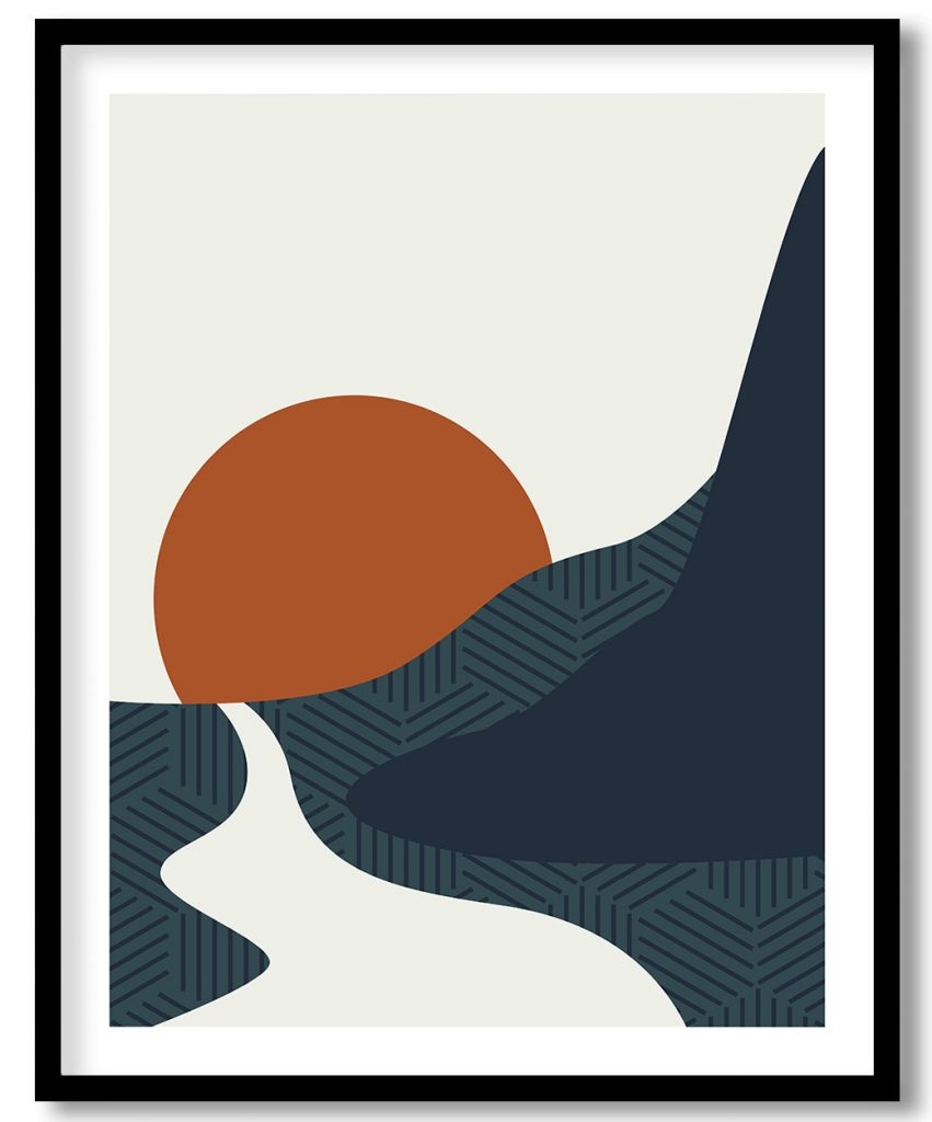 Abstract Boho Sunset and River