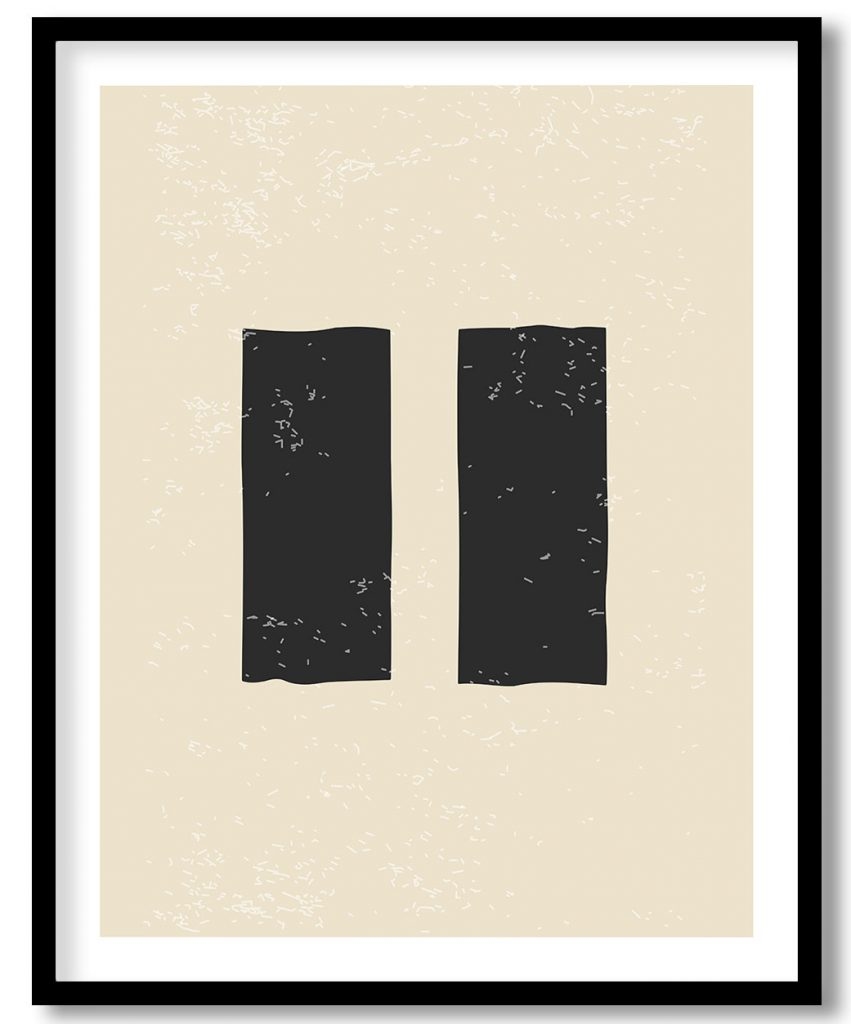 Vintage Style Pause Icon Art