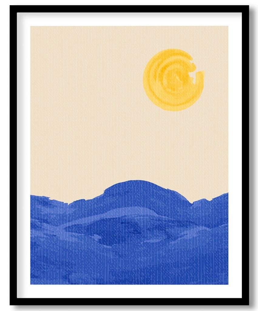 Lovely breaking waves in a sunny day