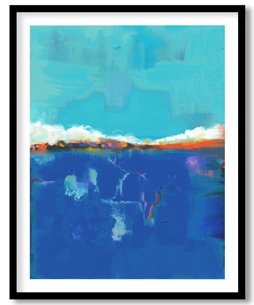 Motley abstract sapphire landscape