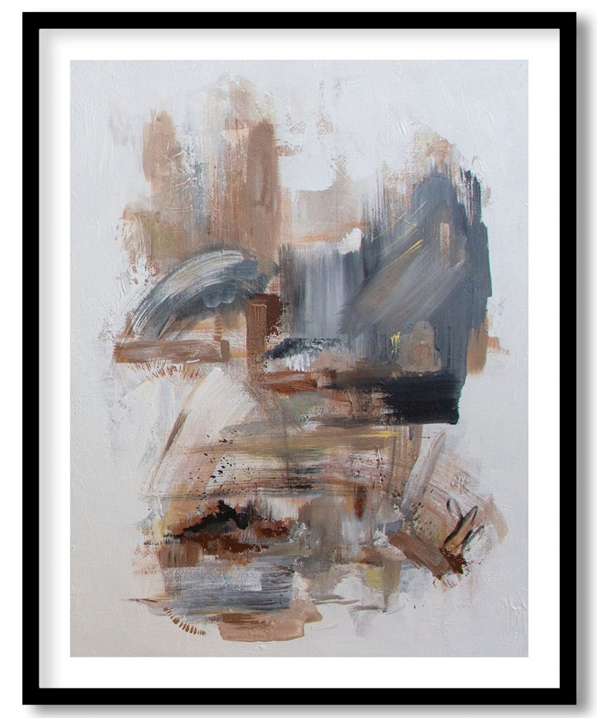 Abstract beige brushstrokes #542