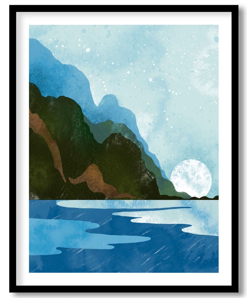 Abstract mountain sea landscape #457