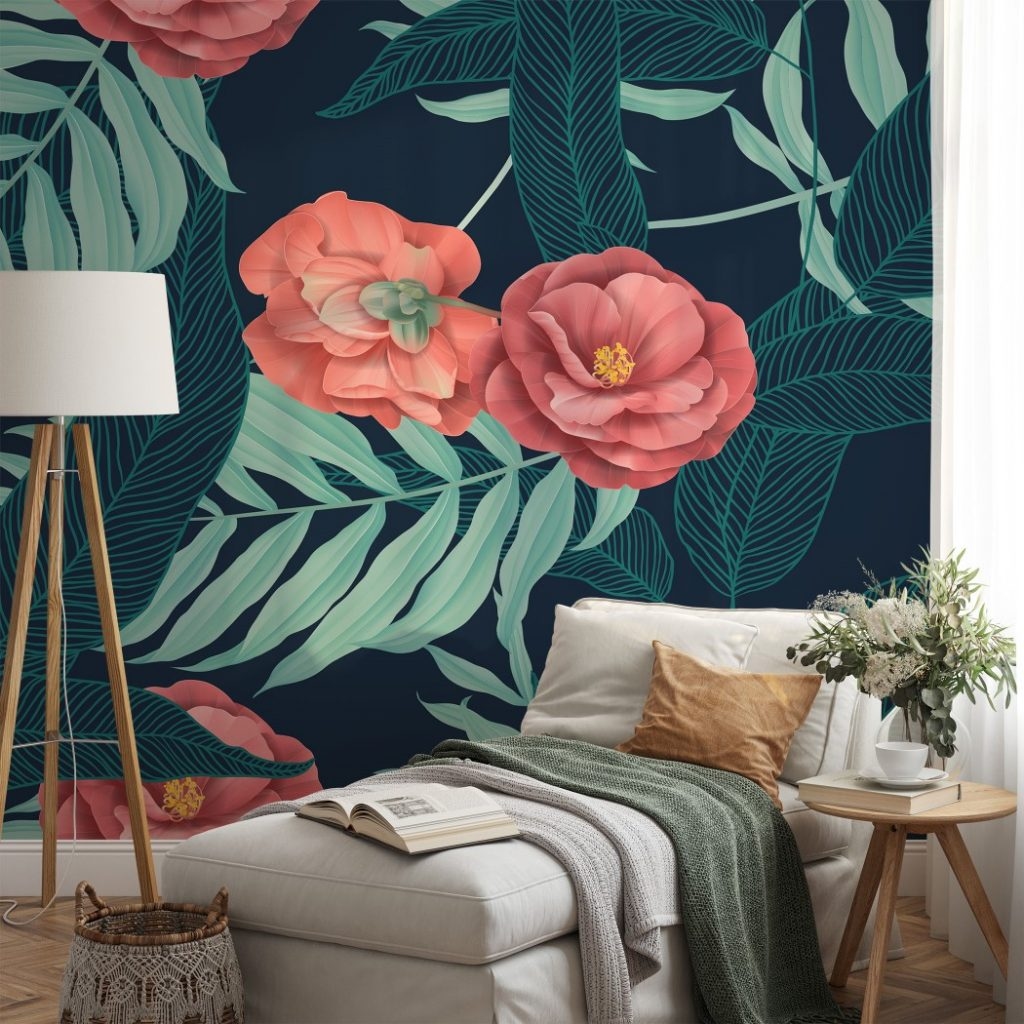 Exotic tropical flowers - Wall Mural, PVC free Wall Covering