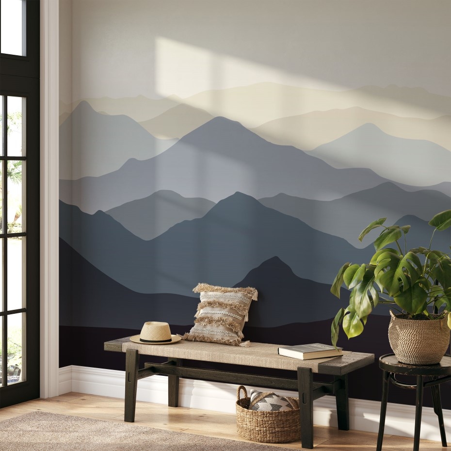 Mountains Changing Color - Wall Mural, PVC free Wall Covering