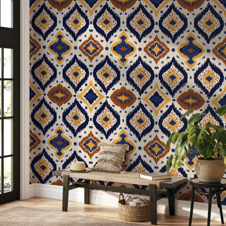 Distinguished tribal geometrics - Wall Mural, PVC free Wall Covering