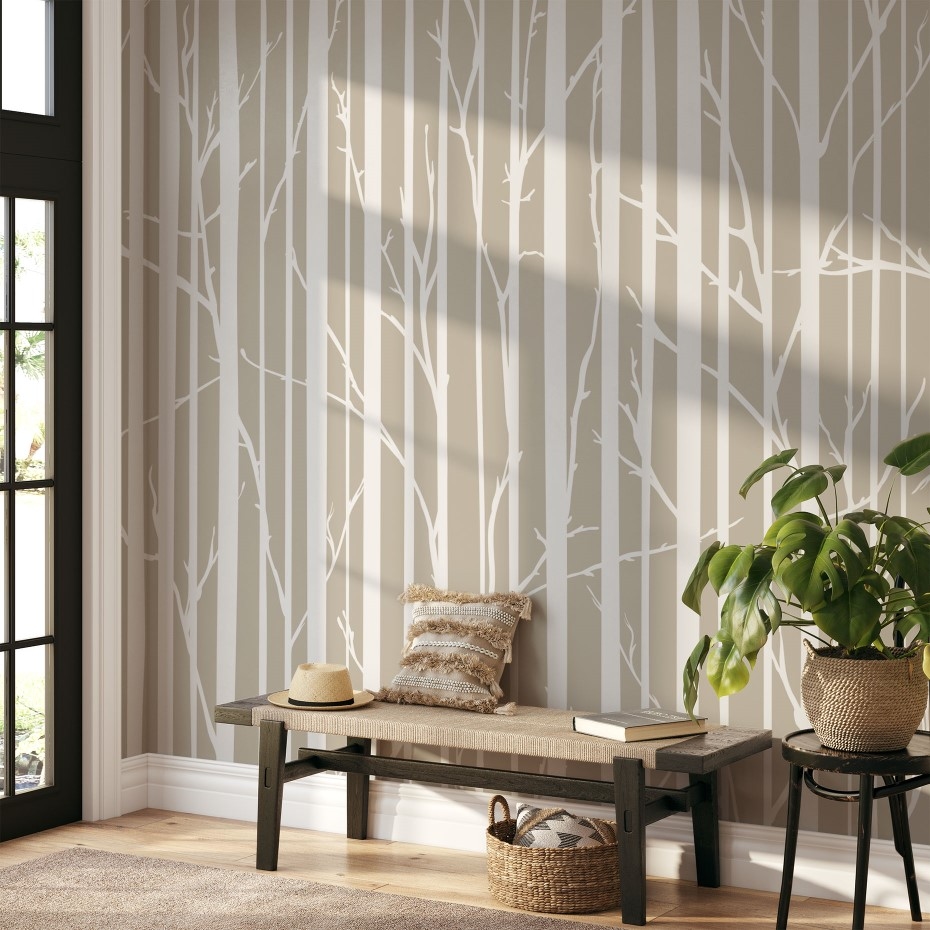 Timorous beasties birch - Wall Mural, PVC free Wall Covering