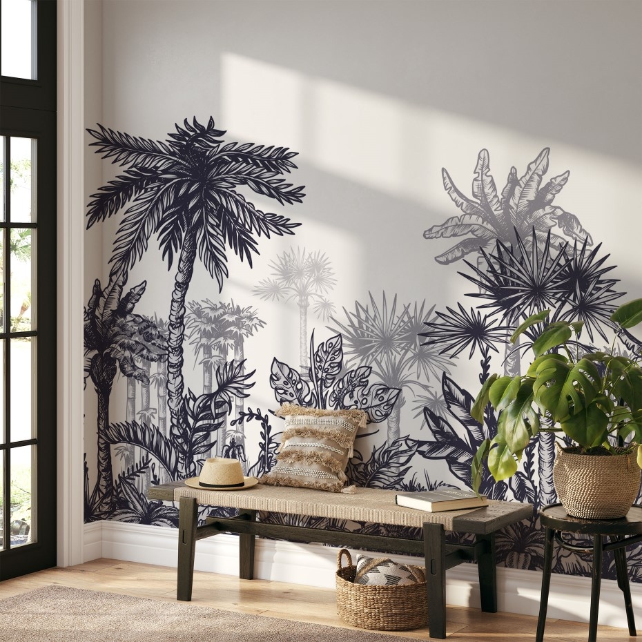 Old tropical palm trees - Wall Mural, PVC free Wall Covering