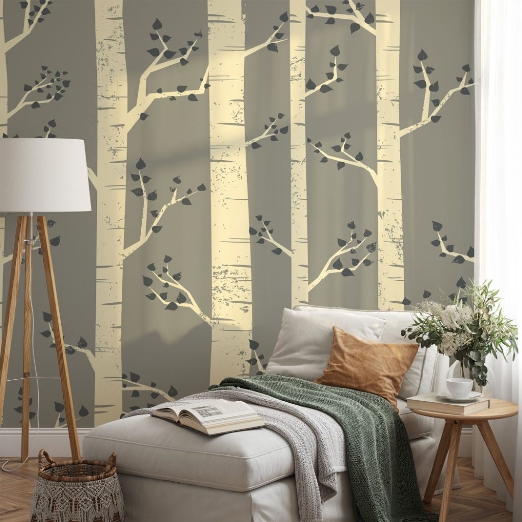 Bella birch trees - Wall Mural, PVC free Wall Covering