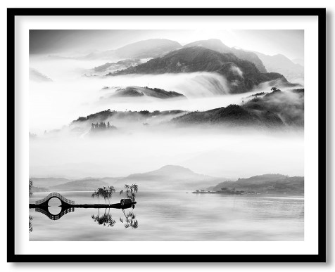 Fog covering the lake