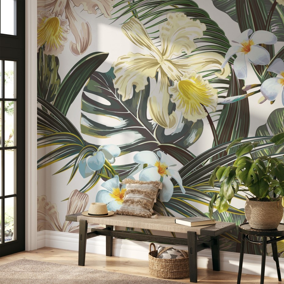 Dazzling Wild Flowers - Wall Mural, PVC free Wall Covering