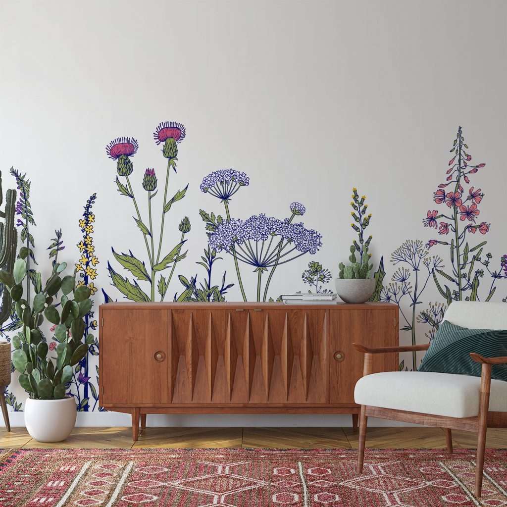 Flower With A Wish - Wall Mural, PVC free Wall Covering