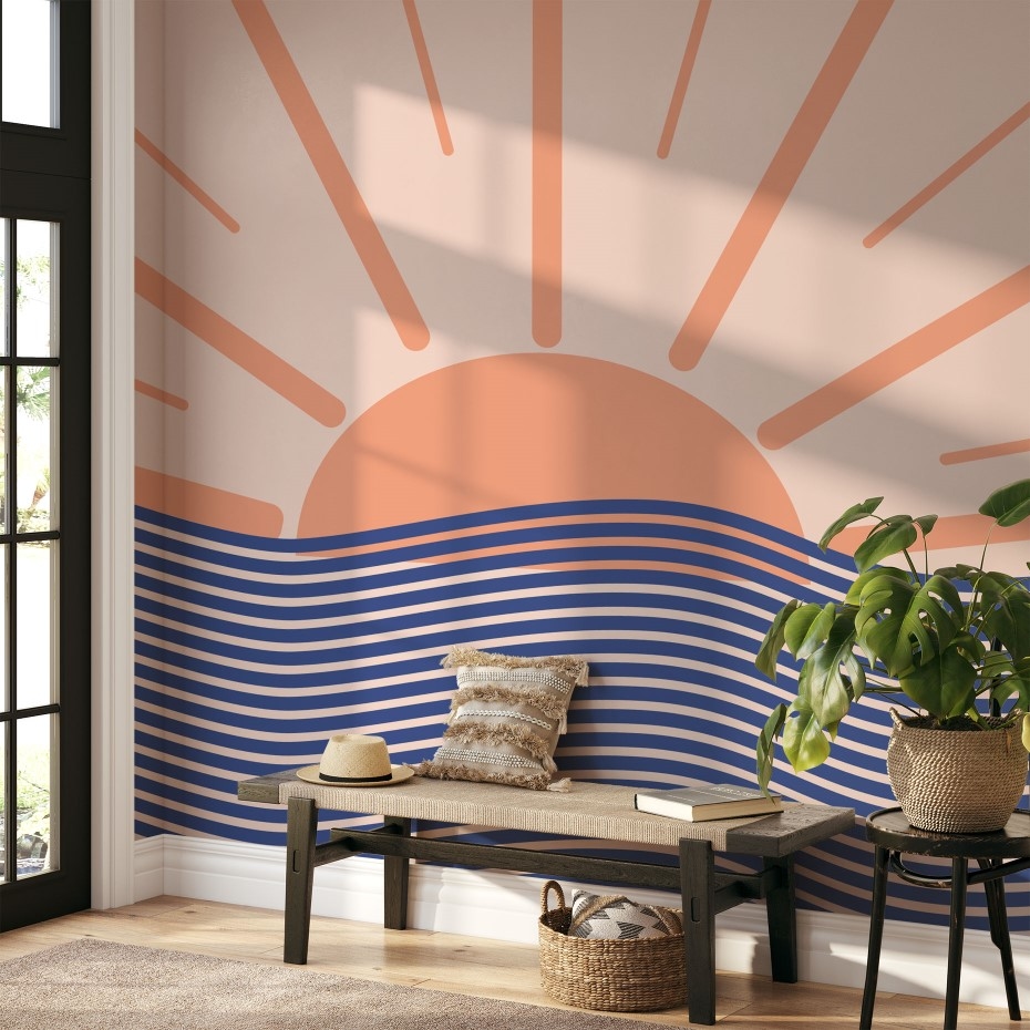 the Rising Sun - Wall Mural, PVC free Wall Covering