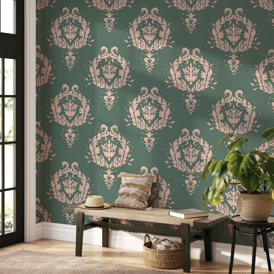 Royal Damask Pattern - Wall Mural, PVC free Wall Covering