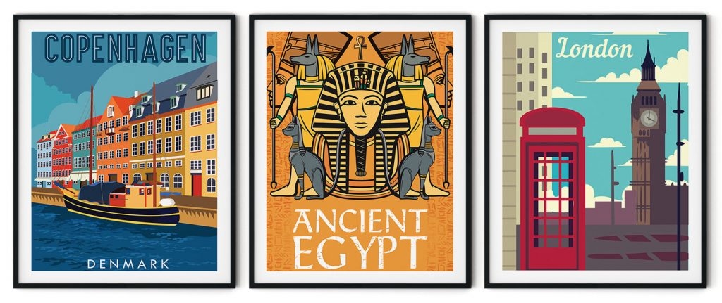 Collection Of Vintage Travel Posters