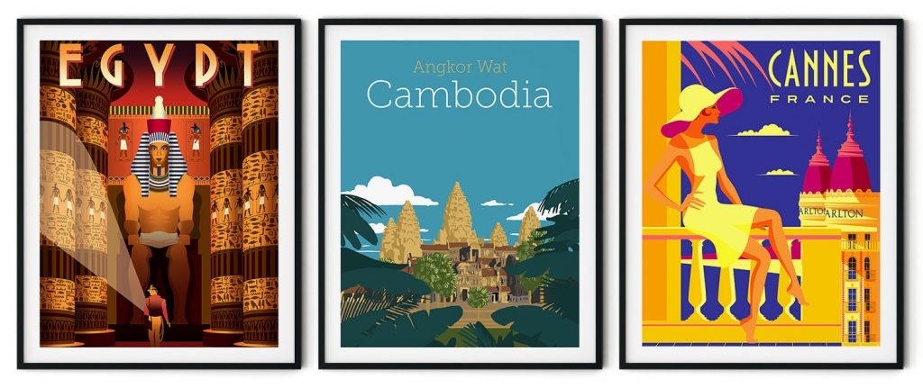 Vintage Poster Designed For Egypt, Cambodia, Cannes