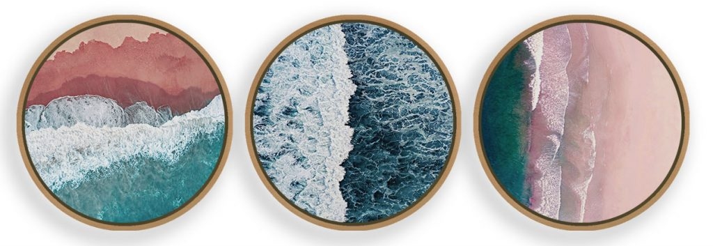 Sea Framed Wall Art (Set of 3), Beach Theme, Ocean waves