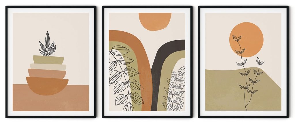 Boho mountain  landscape abstract