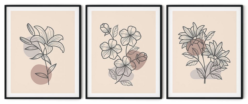 Boho floral  line art